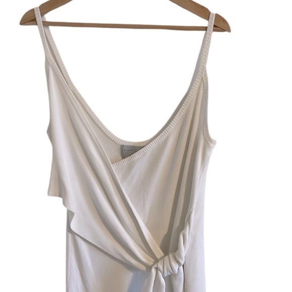 Modern Citizen Ani Sleeveless Tie Front Ribbed Knit Midi Dress White Small - Picture 3 of 9